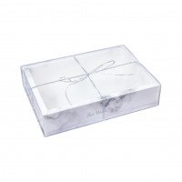 รูปกล่องกระดาษลายหินอ่อน + ฝาพลาสติกแบบสอด #G4