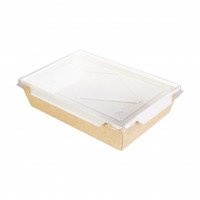 รูปกล่องอาหาร สี่เหลี่ยมฝาปิด 1,200 ml. (สีขาวคราฟท์)